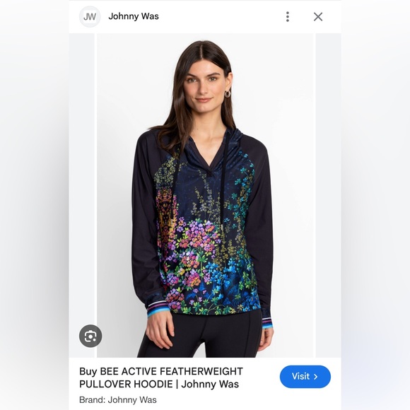 Johnny Was Women's Floral Hoodie - Black and Blue - Picture 1 of 8